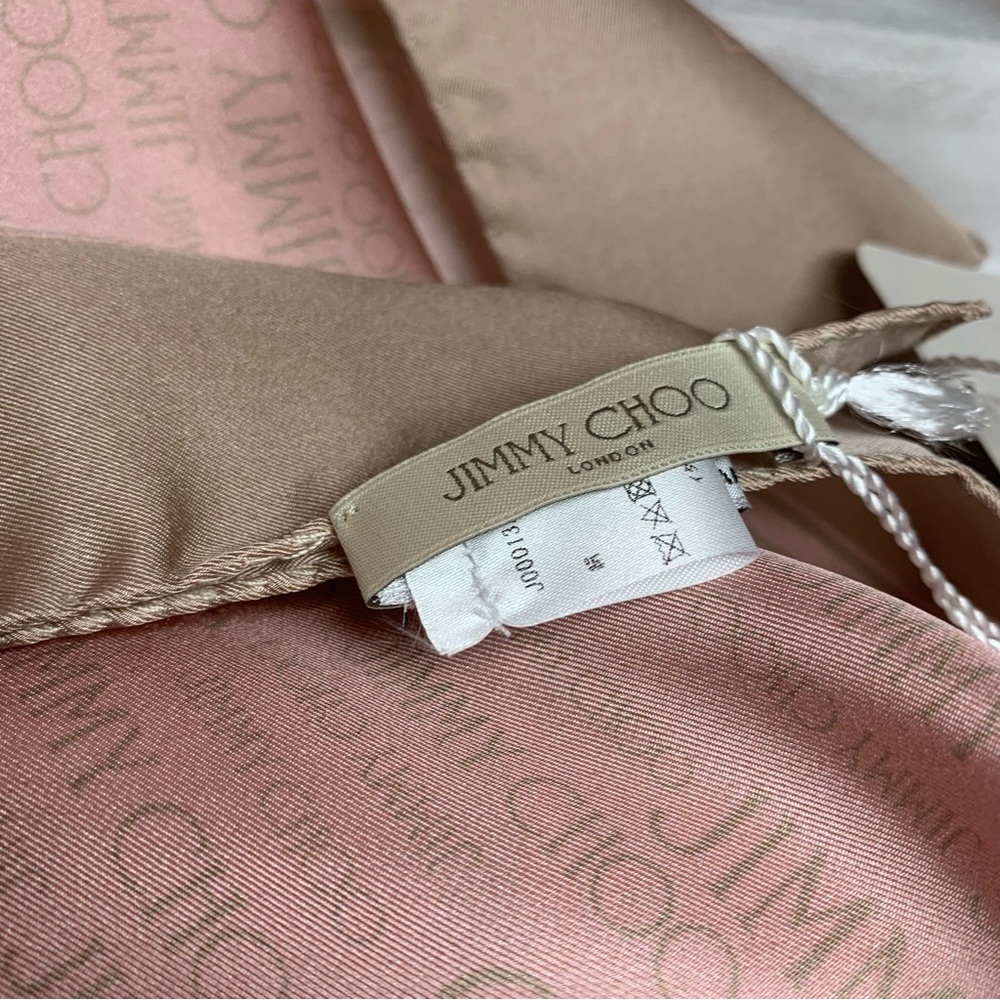 With Box Jimmy Choo Blush and Beige Silk Scarf - Picture 5 of 16